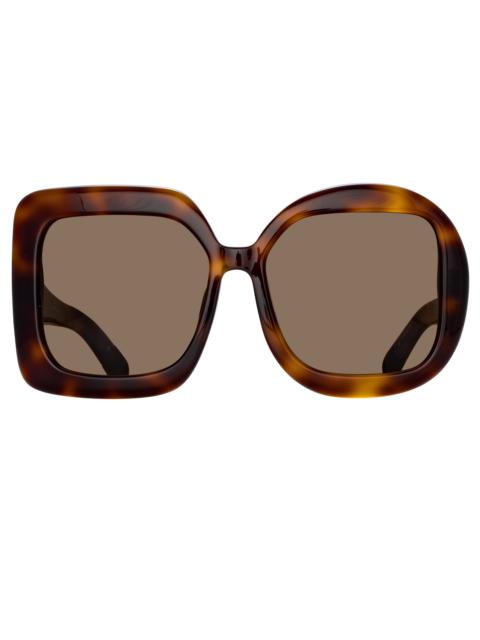 JACQUEMUS Carre Rond Square Sunglasses in Tortoiseshell