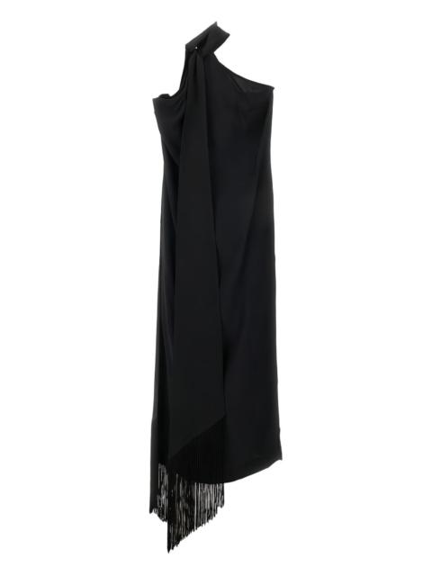 Taller Marmo fringed one-shoulder dress