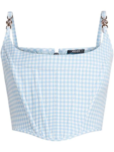 VERSACE Medusa gingham corset top