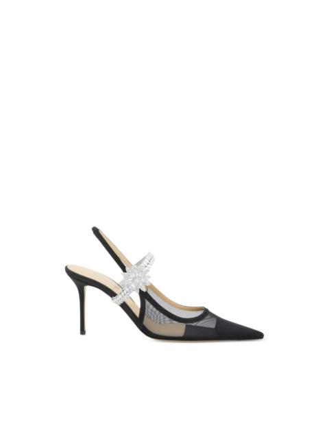 MACH & MACH flower-embellished slingback pumps