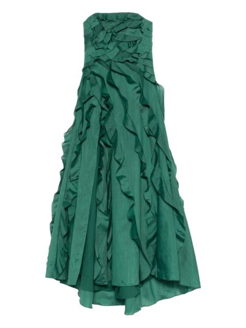 Aje. ruffled strapless maxi dress