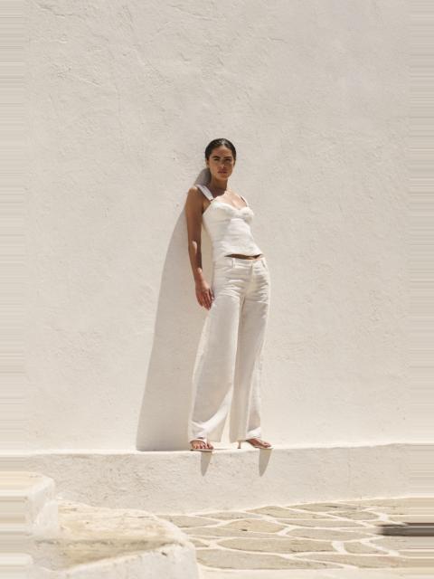 BARDOT Serafina Linen Mid Rise Pant In Ivory