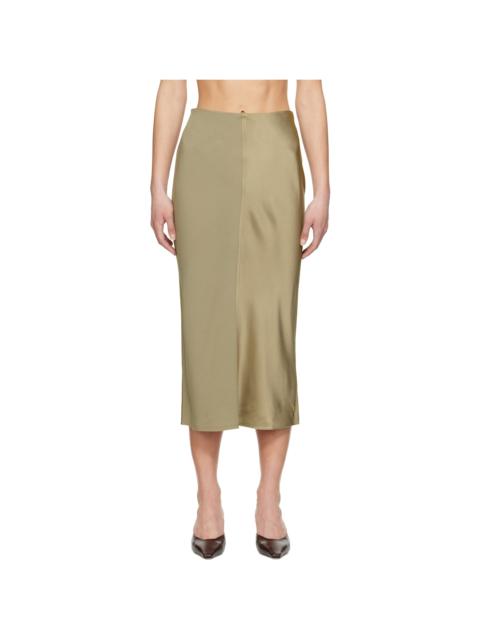 AMI Paris Taupe Straight Midi Skirt