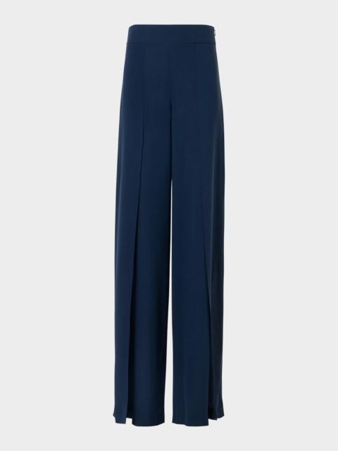 AKRIS Fellia Silk Georgette Flared Pants