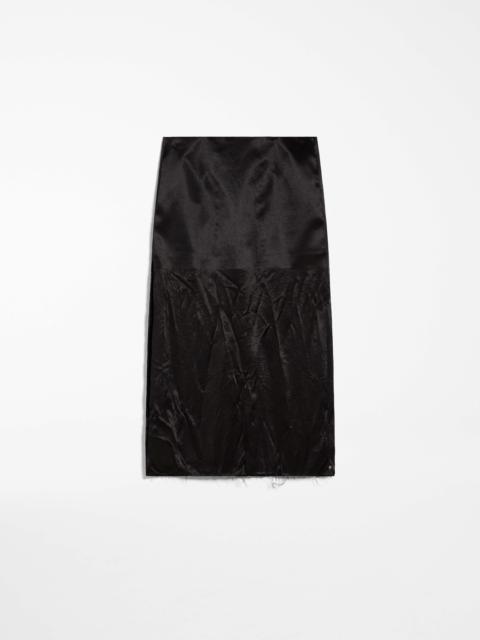 VALETTE Crinkle-look calf-length skirt