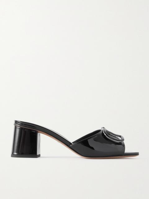 Valentino Vlogo Embellished Patent-leather Mules