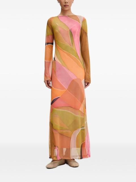 Never Fully Dressed abstract-print midi dress