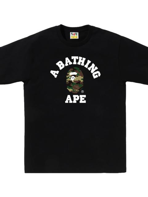 A BATHING APE® Glitch Woodland Camo College Tee "Black / Green Camo" 0ZXTEM031101Q BKM