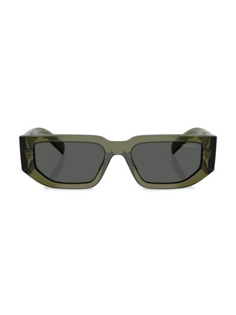 Prada Men's 54MM Rectangular Sunglasses - Grey Green