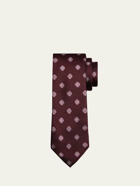 ZEGNA Men's Textured Floral Silk Jacquard Tie