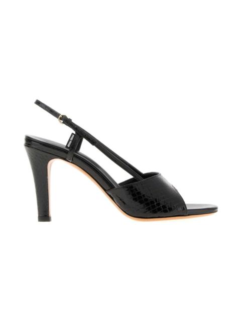 Miu Miu Black Leather Sandals