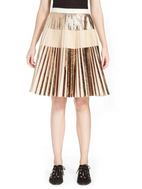 Knife Pleat Cloqué Skirt in Rose Gold/Nude/Bronze