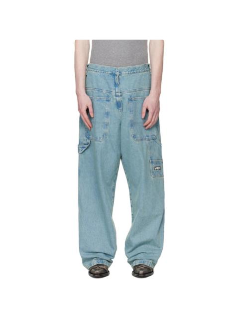 VETEMENTS Blue Back-To-Front Hip-Hop Jeans