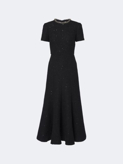 ROLAND MOURET Embellished bouclé cocktail dress