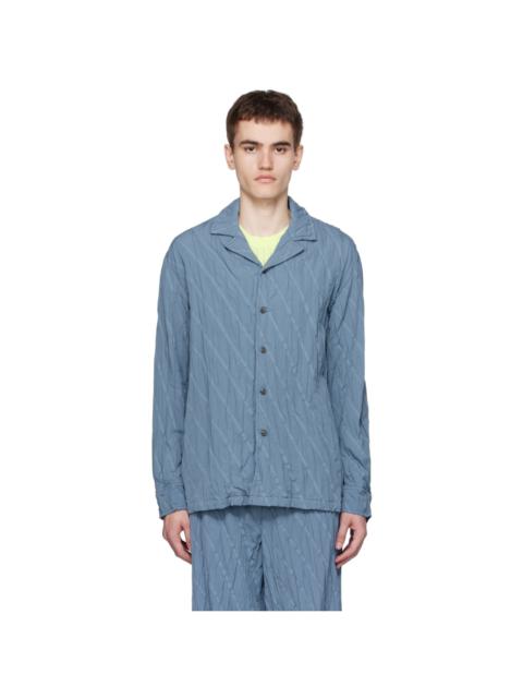 Blue Pleated Shirt