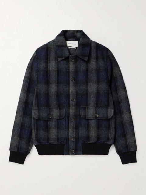 Oliver Spencer Linfield Checked Wool Bomber Jacket