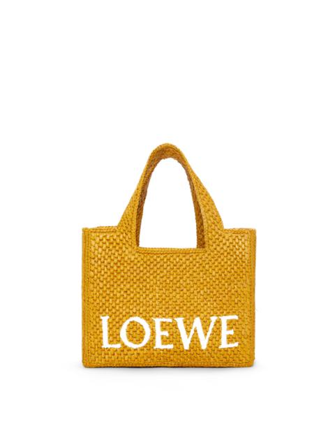 Loewe Small LOEWE Font Tote in raffia