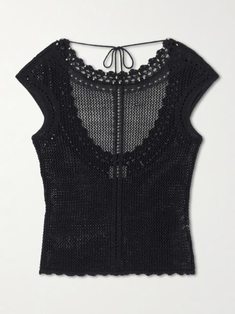 Isabel Marant Metorie Embellished Crochet Cotton-blend Tank