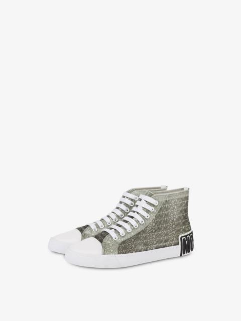 Moschino ALLOVER LOGO MESH HIGH SNEAKERS