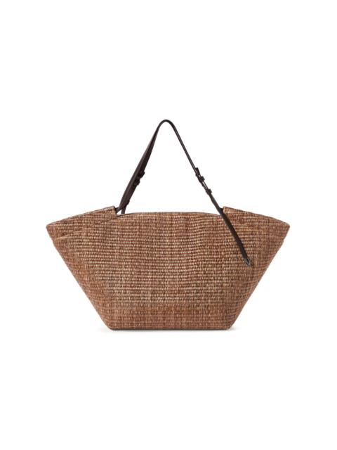 Brunello Cucinelli Women's Pannier Tote Bag in Techno Cotton Raffia - Light Brown