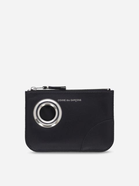 Comme Des Garçons Silver Eyelet Zip Pouch Black