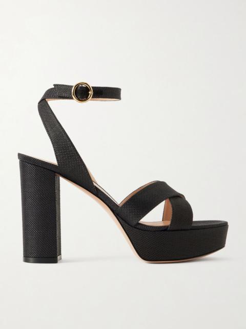Gianvito Rossi Sabrina Haiti 70 raffia platform sandals Black