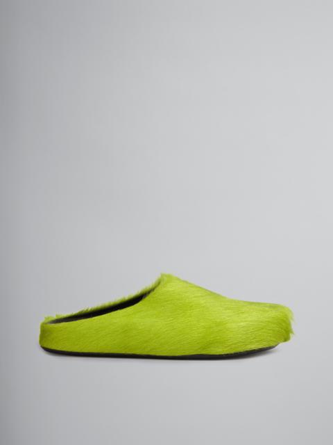 Marni GREEN LONG HAIR CALFSKIN FUSSBETT SABOT