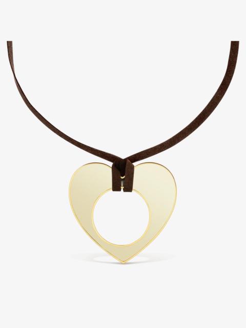 TOUS Gold-colored steel, white resin and black cord heart Necklace TOUS Galaxy