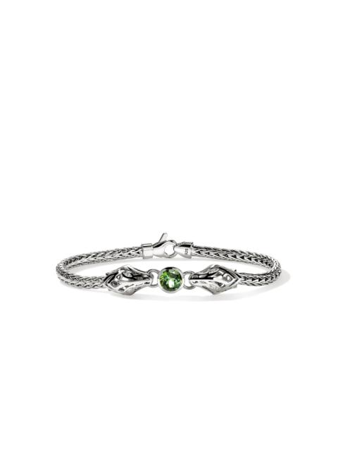 JOHN HARDY Naga Bracelet, Sterling Silver, Green Tourmaline, Diamond 3.5MM