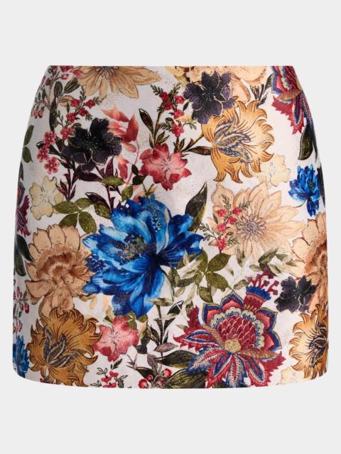 Alice + Olivia Rubi Floral Jacquard Mini Skirt