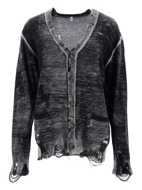 DISTRESSED DETAIL CARDIGAN WITH