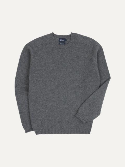 Drake's Grey Cashmere Crew Neck Jumper
