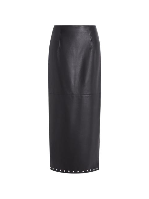 16ARLINGTON Lola eyelet leather midi skirt