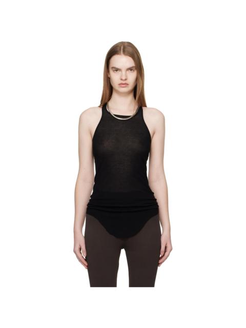 Rick Owens Black Temple Basic Rib Tank Top