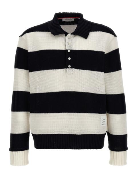 Thom Browne striped knitted polo shirt