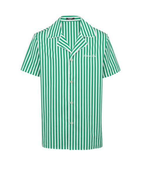 Balmain Short-sleeved striped cotton pyjama shirt