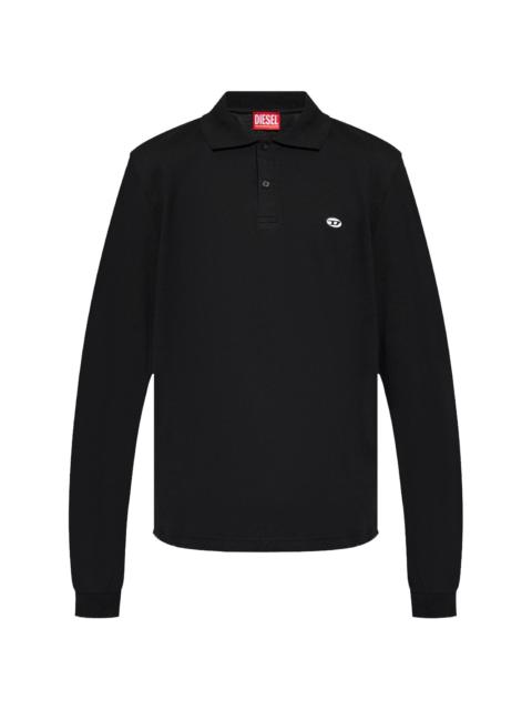 Diesel logo-appliquÃ© long-sleeved polo shirt