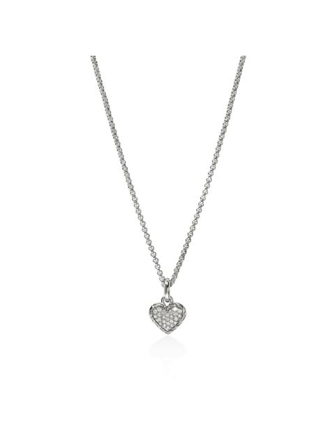 JOHN HARDY JH Essential Heart Pendant Necklace, Sterling Silver, Diamonds, 1.5MM