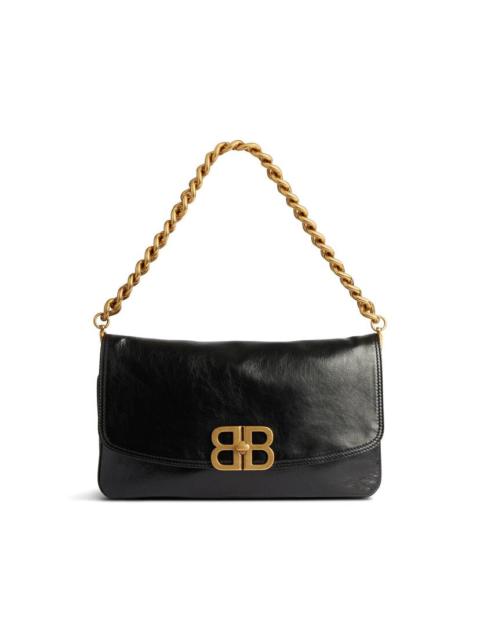 BALENCIAGA Women's Bb Soft Medium Flap Bag  in Black