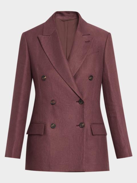 Brunello Cucinelli Double-Breasted Linen Suit Jacket