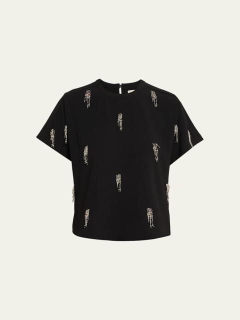 SIMKHAI Abelia Embellished Crewneck T-Shirt