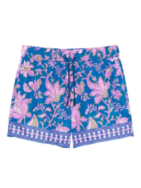 Etro floral-print trim swim shorts