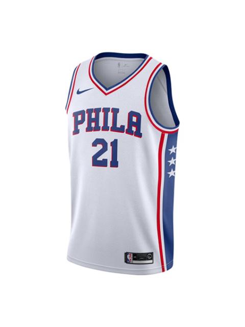 Nike Nike NBA Philadelphia 76ers Association Edition Jersey Cloud White/Royal Blue/University Red