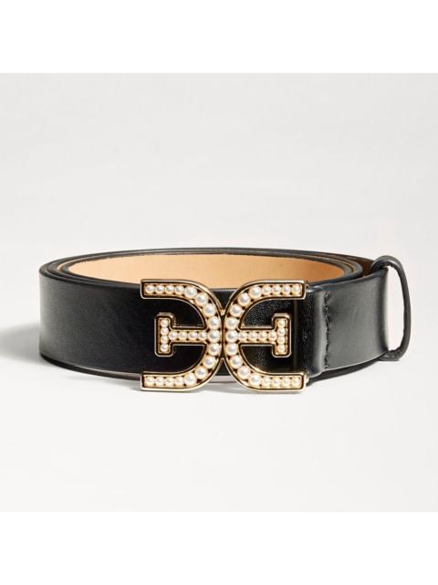 Sam Edelman 30MM Pearl Logo Belt