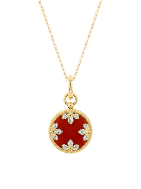 ROBERTO COIN Women's Venetian Medallion 18K Yellow Gold, Red Agate & 0.29 TCW Diamond Necklace - Yellow Gold