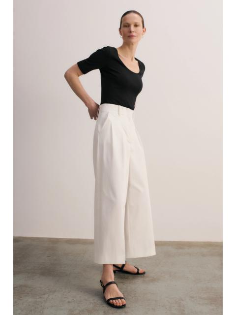 THE FOLD Lyon Cotton Cropped Palazzo Trousers