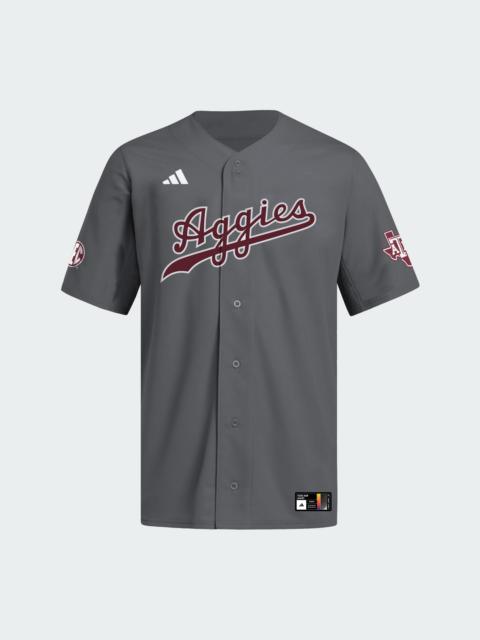 adidas Texas A&M Dark Grey Full Button Jersey