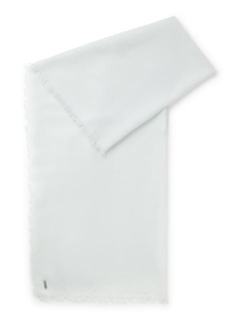 BOSS LIGHTWEIGHT WOOL SCARF WITH FRINGED TRIMS