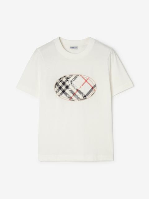 Burberry Check Knight Stamp Cotton T-shirt