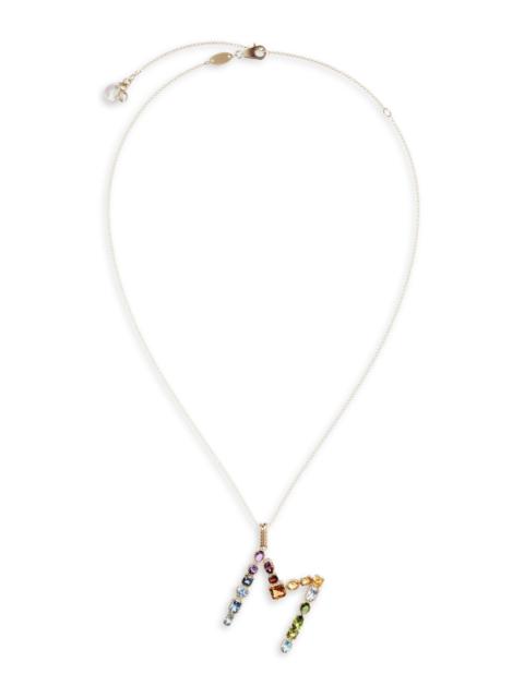 Dolce & Gabbana Women's Rainbow Alphabet 18K Gold & Gemstone Initial Pendant Necklace - M